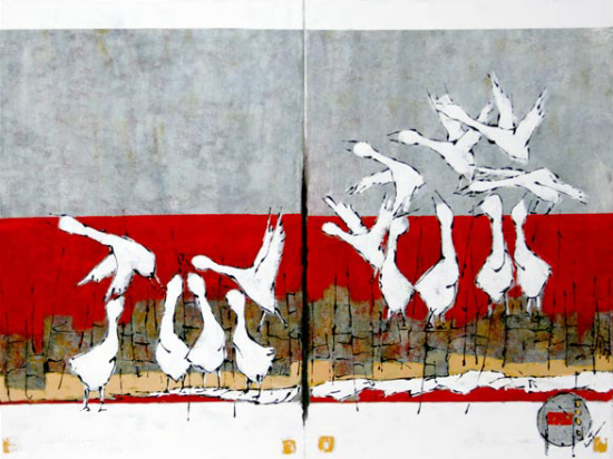 Autres baigneuses diptyque - Louis Hughes (2014-06-05) - Galerie Richelieu