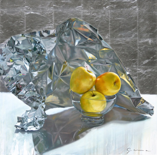 Délicieuses jaunes et drapé métallique - Guy-Anne Massicotte (2014-05-01) - Galerie Richelieu