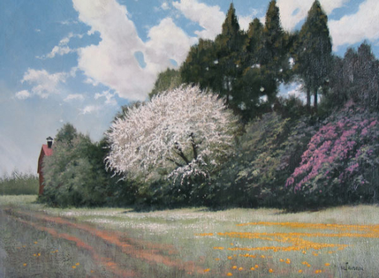 Pommier et lilas - Marcel Favreau (1921-2020) (2014-04-09) - Galerie Richelieu