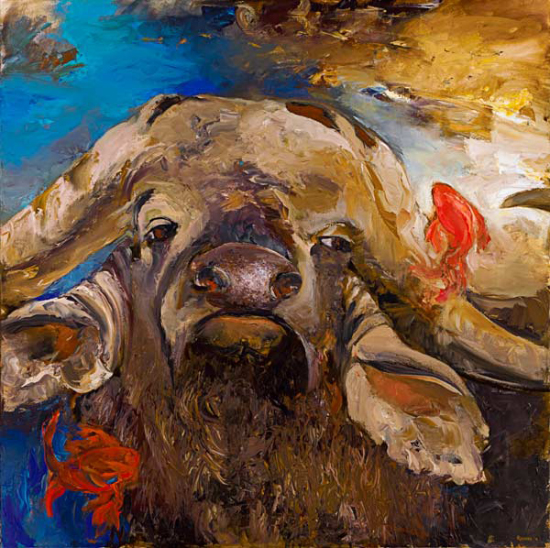 Buffle et poissons - Richard Morin (2013-10-09) - Galerie Richelieu
