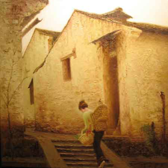Jeune mère portant bébé sur le dos - Xiaoyang Yu (2010-09-22) - Galerie Richelieu