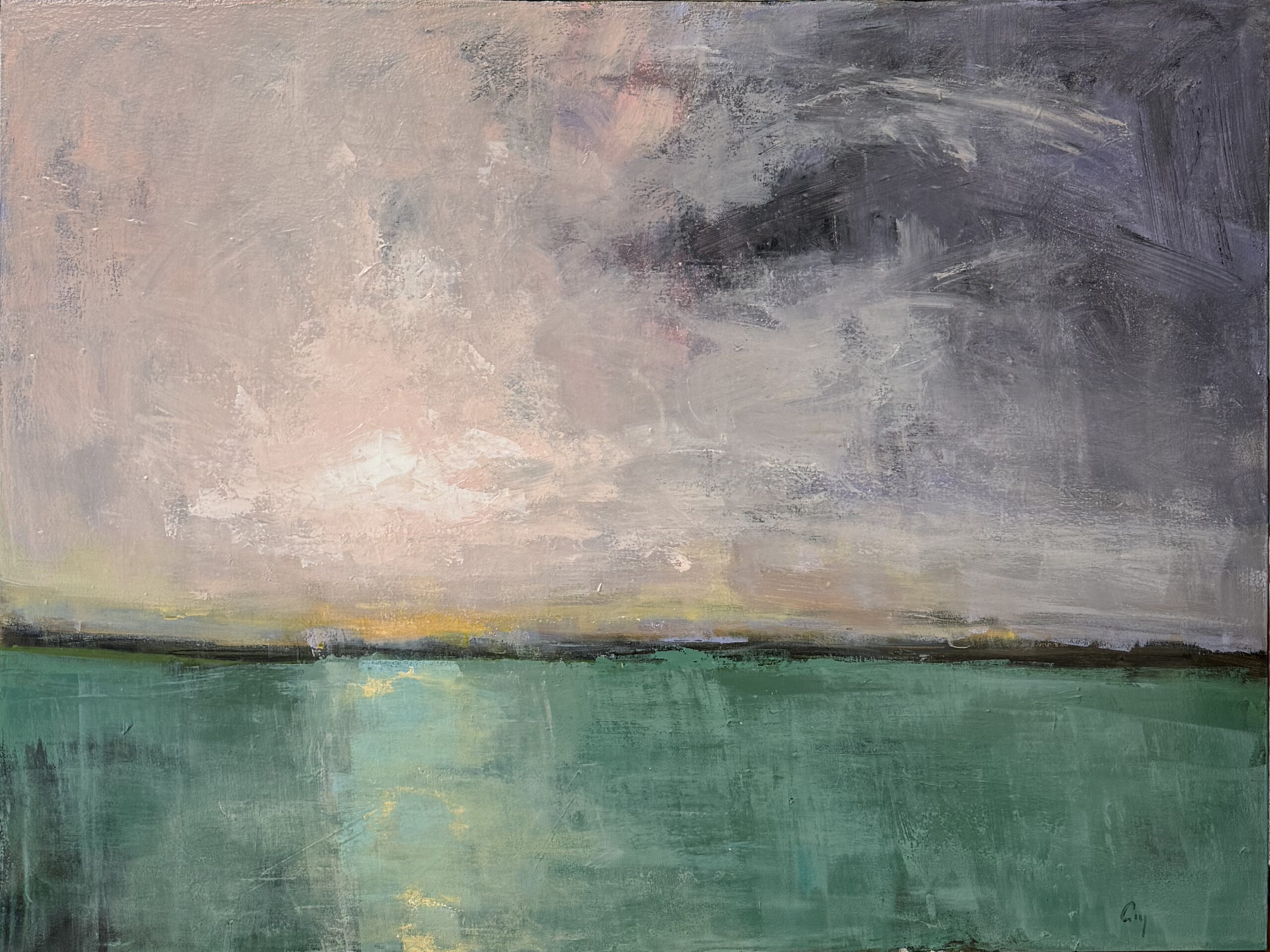 Robert P Roy Anarchie a L'horizon 30x40 acrylique Galerie Richelieu